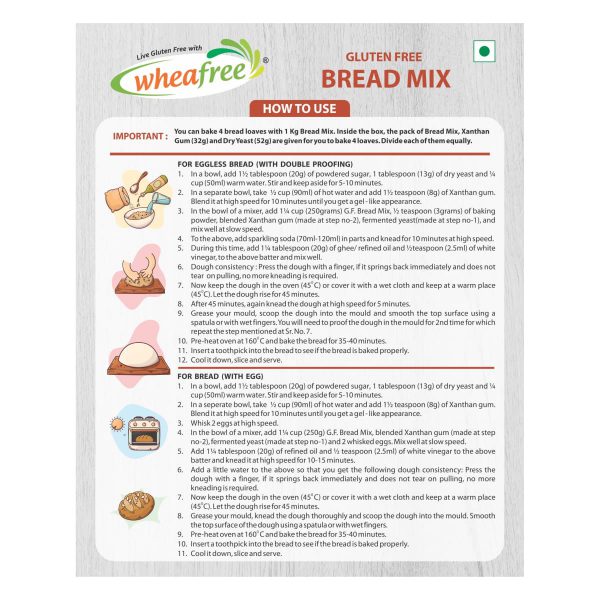 Wheafree Gluten Free Bread Mix - Baking Instructions