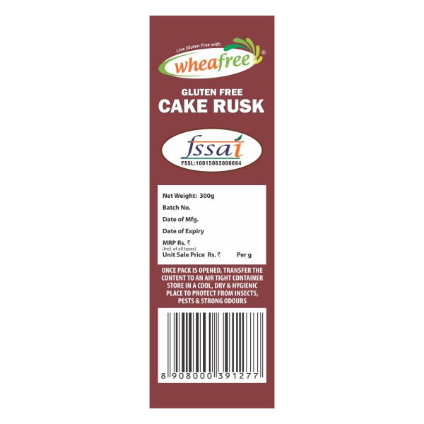 Wheafree Gluten Free Cake Rusk (Egg)