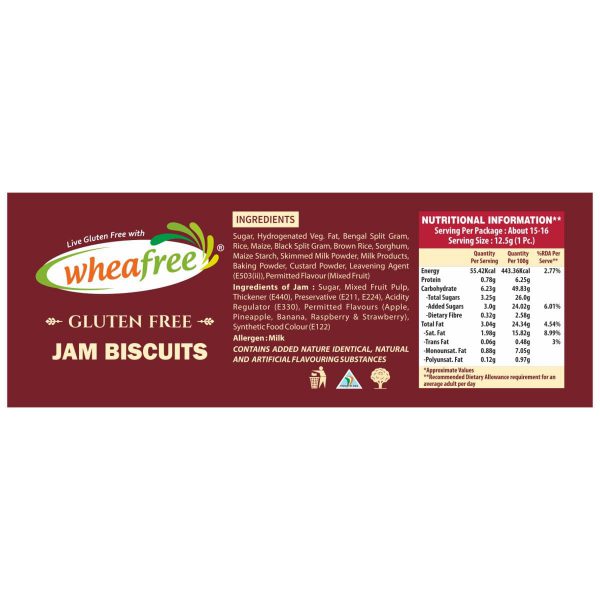 Wheafree Gluten free Jam Biscuits