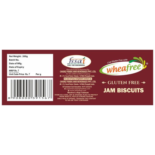 Wheafree Gluten free Jam Biscuits