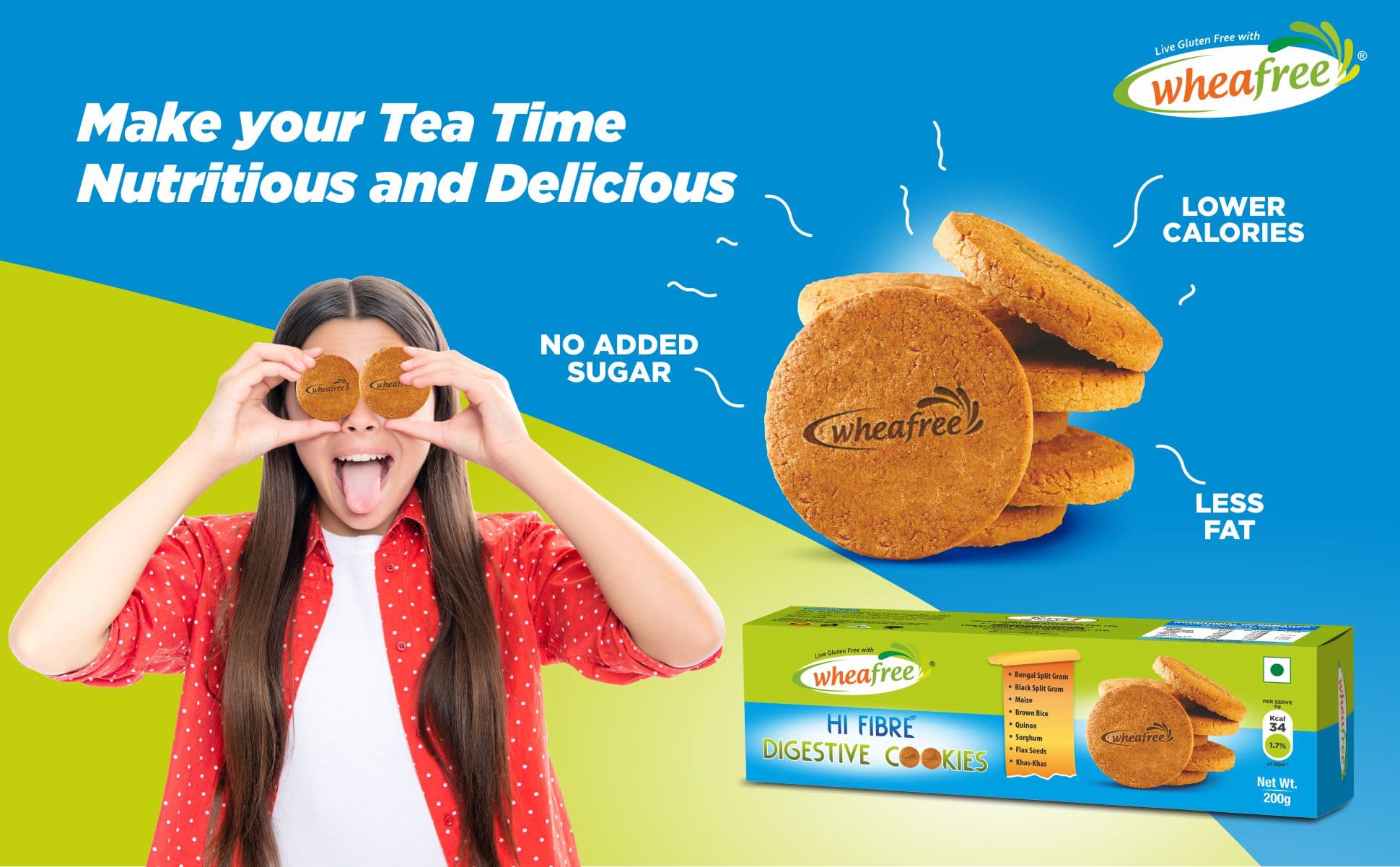 Wheafree Gluten Free Hi fibre digestive cookies - Make your tea time Nutritious and Delicious