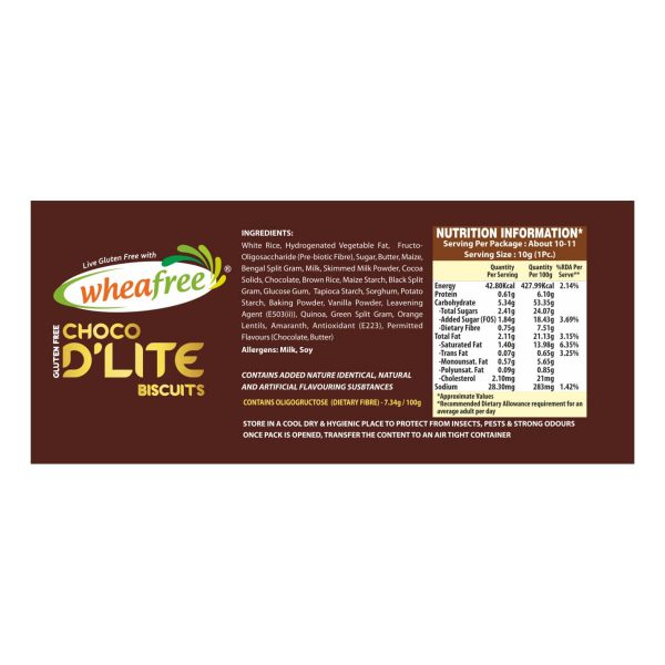 Wheafree Gluten Free Choco D'lite Biscuits