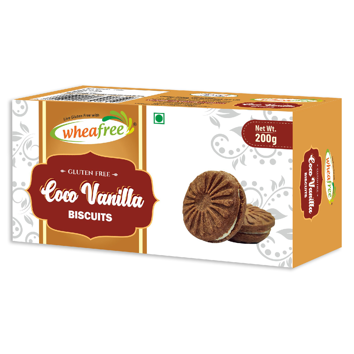 Wheafree Coco Vanilla Biscuits, Cocoa Powder and Vanilla Flavoured, Full of Vanilla Cream, Oreo