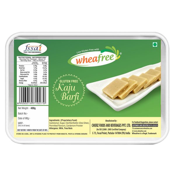 Wheafree Gluten free Kaju Barfi