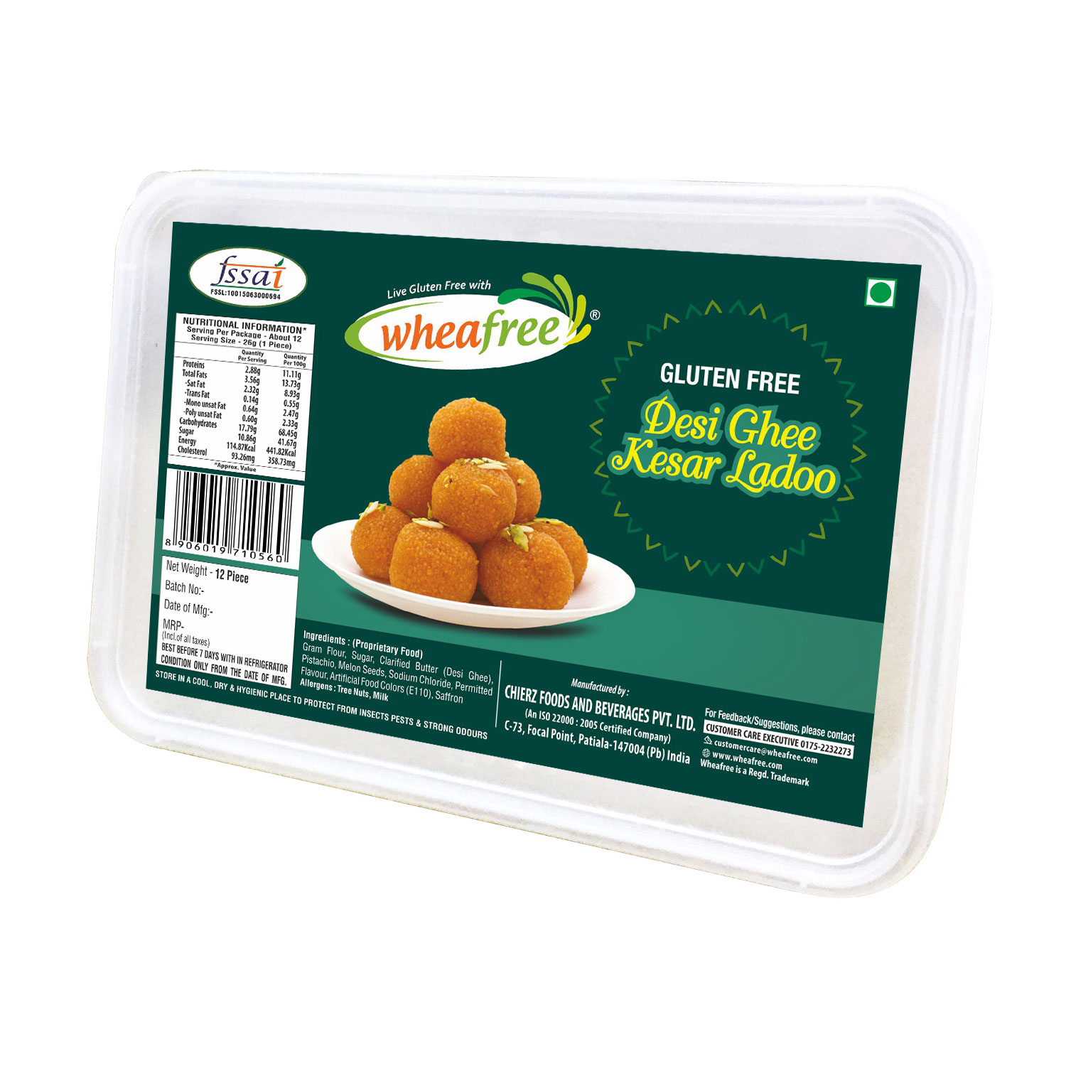 Wheafree Gluten Free Desi Ghee Kesar Ladoo