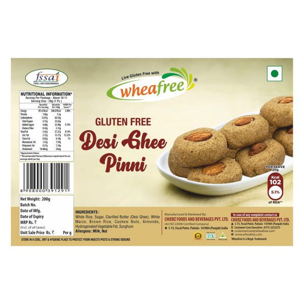 Wheafree Gluten Free Desi Ghee Pinni