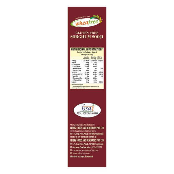 Wheafree gluten free Sorghum Sooji