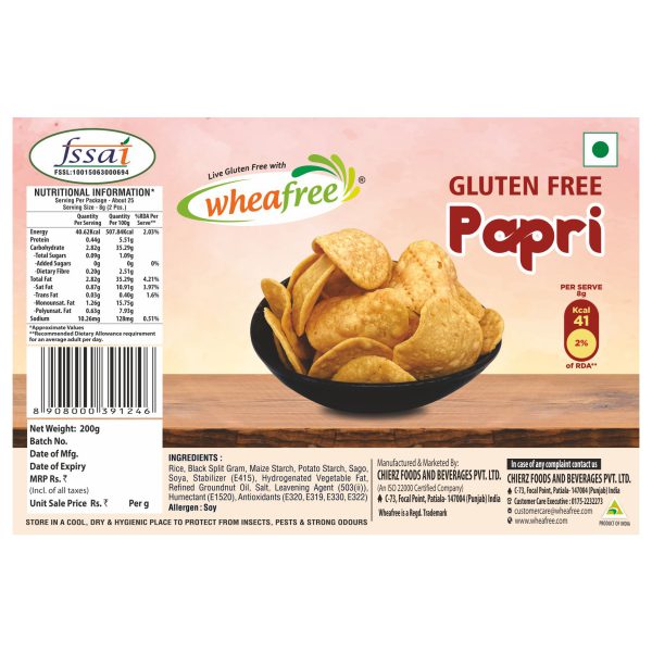 Wheafree Glute free Papari