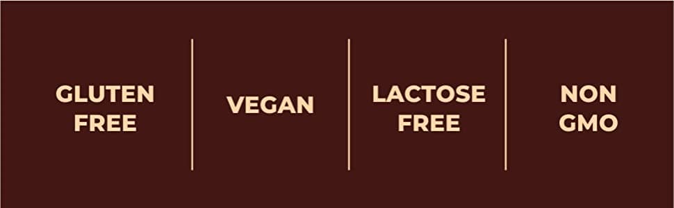 Gluten Free, Vegan, Lactose Free, NON - GMO