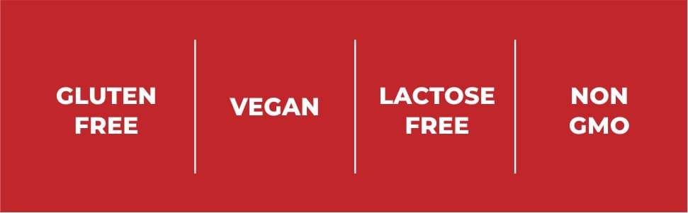 Gluten Free, Vegan, Lactose Free, NON-GMO