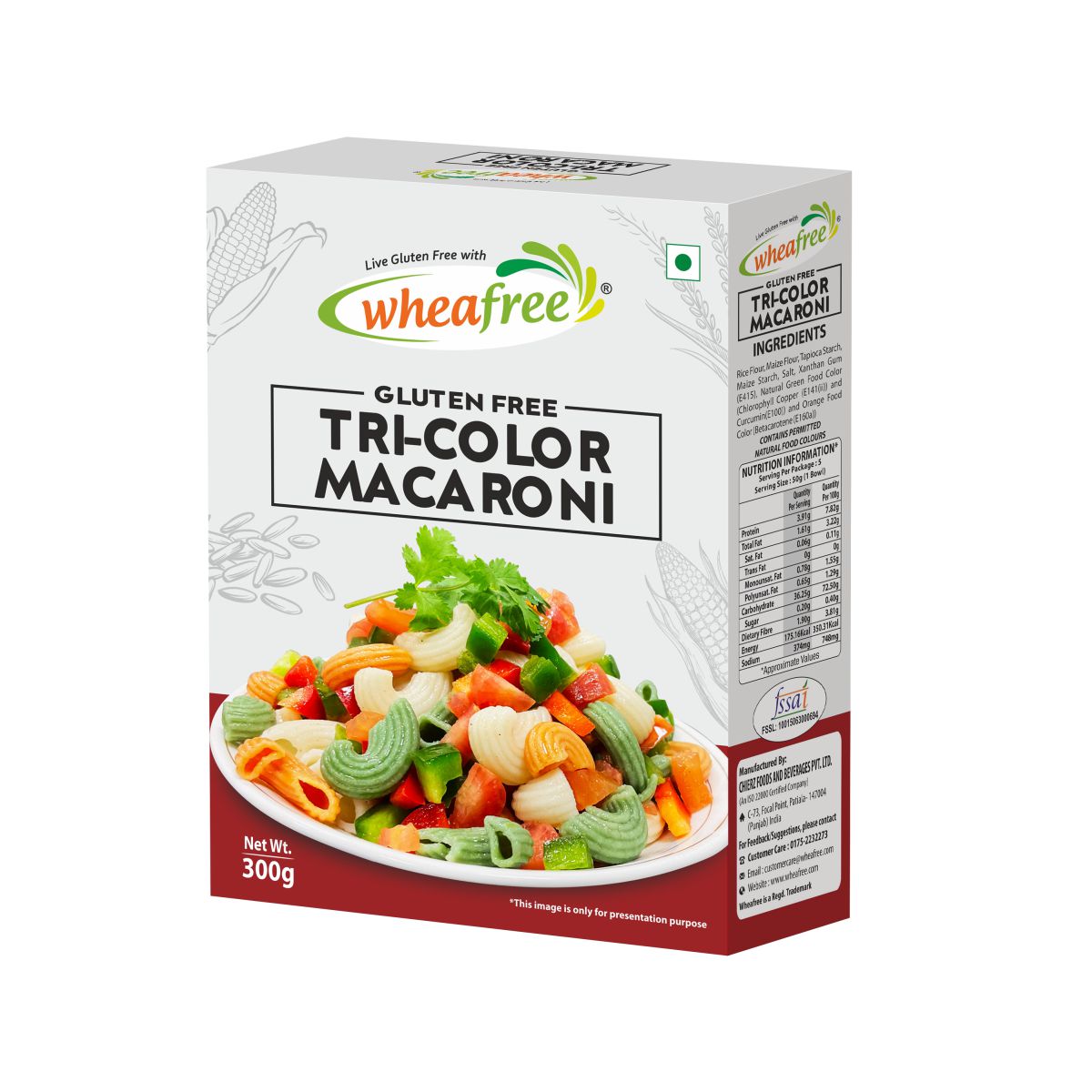 Wheafree Gluten Free Tri-Color Macaroni