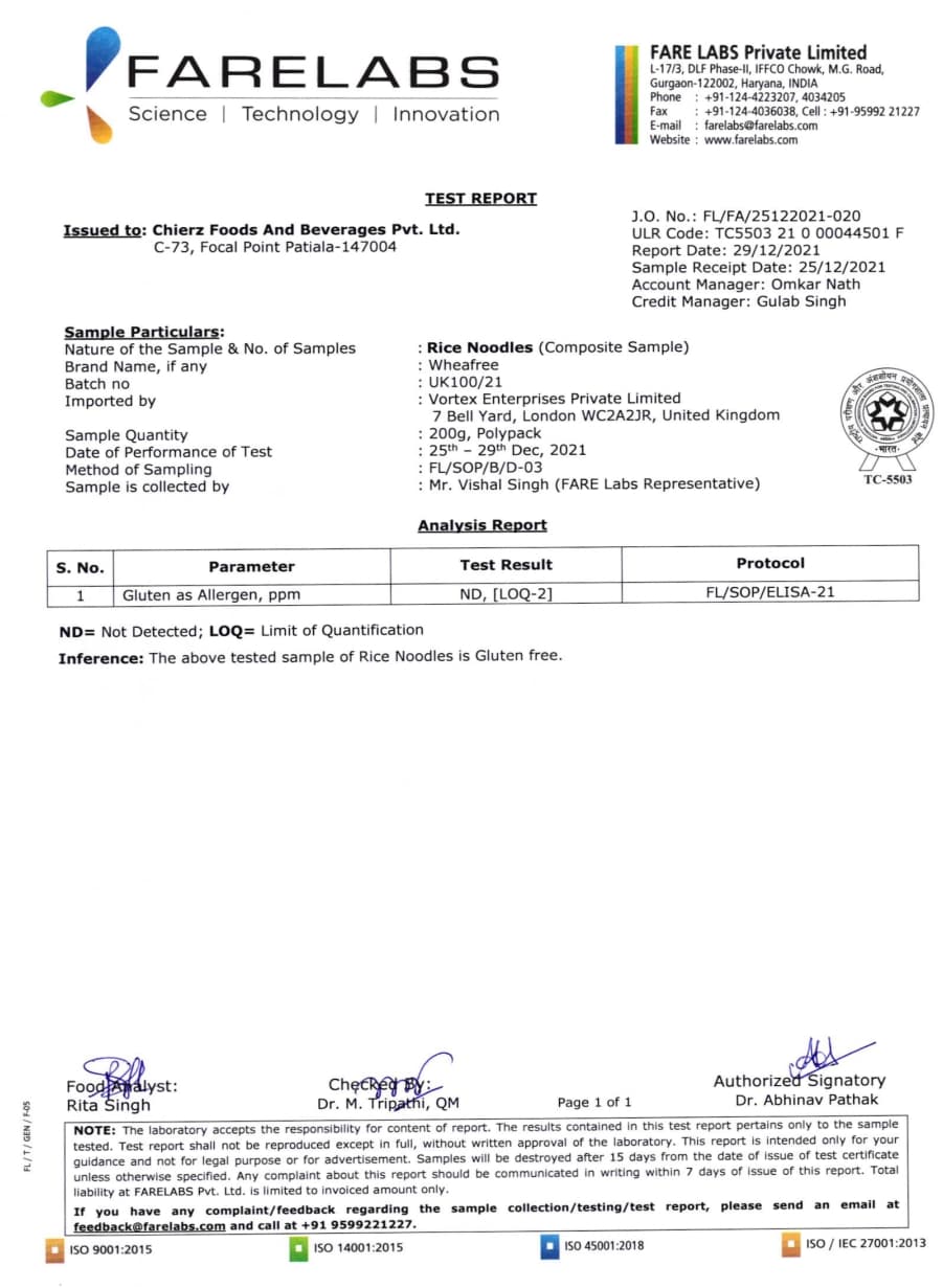 Jan-2022 - Elisa Report for Rice Noodles (External)