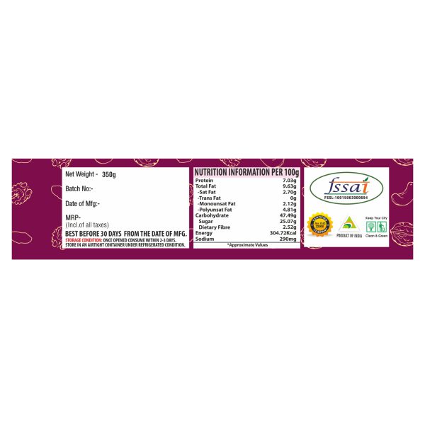 Dry Fruit Plum Cake - Nutritional Information