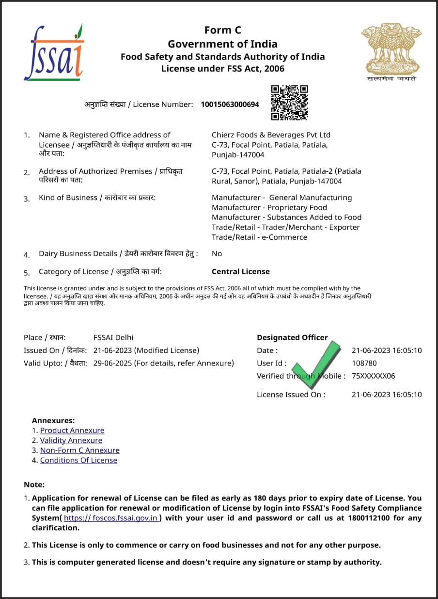 FSSAI Certificate